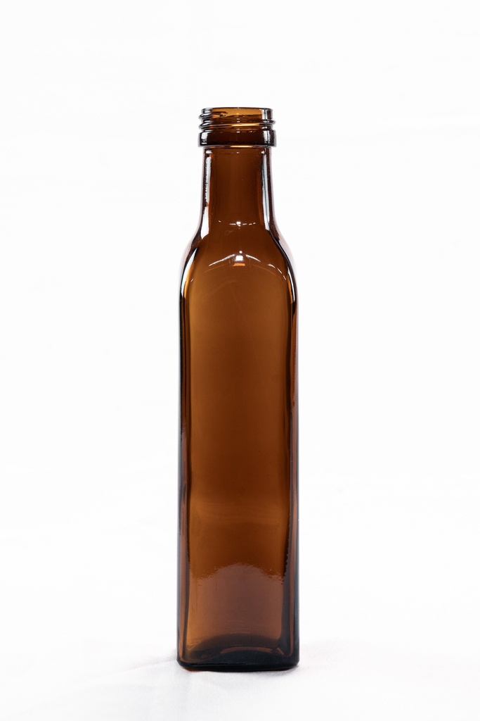 [AM20001] BOTELLA CUADRADA 250cc (AMBAR)