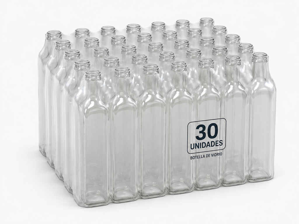 [PACK BL20001] PACK X30 BOT CUADR 250 CC CRISTAL 